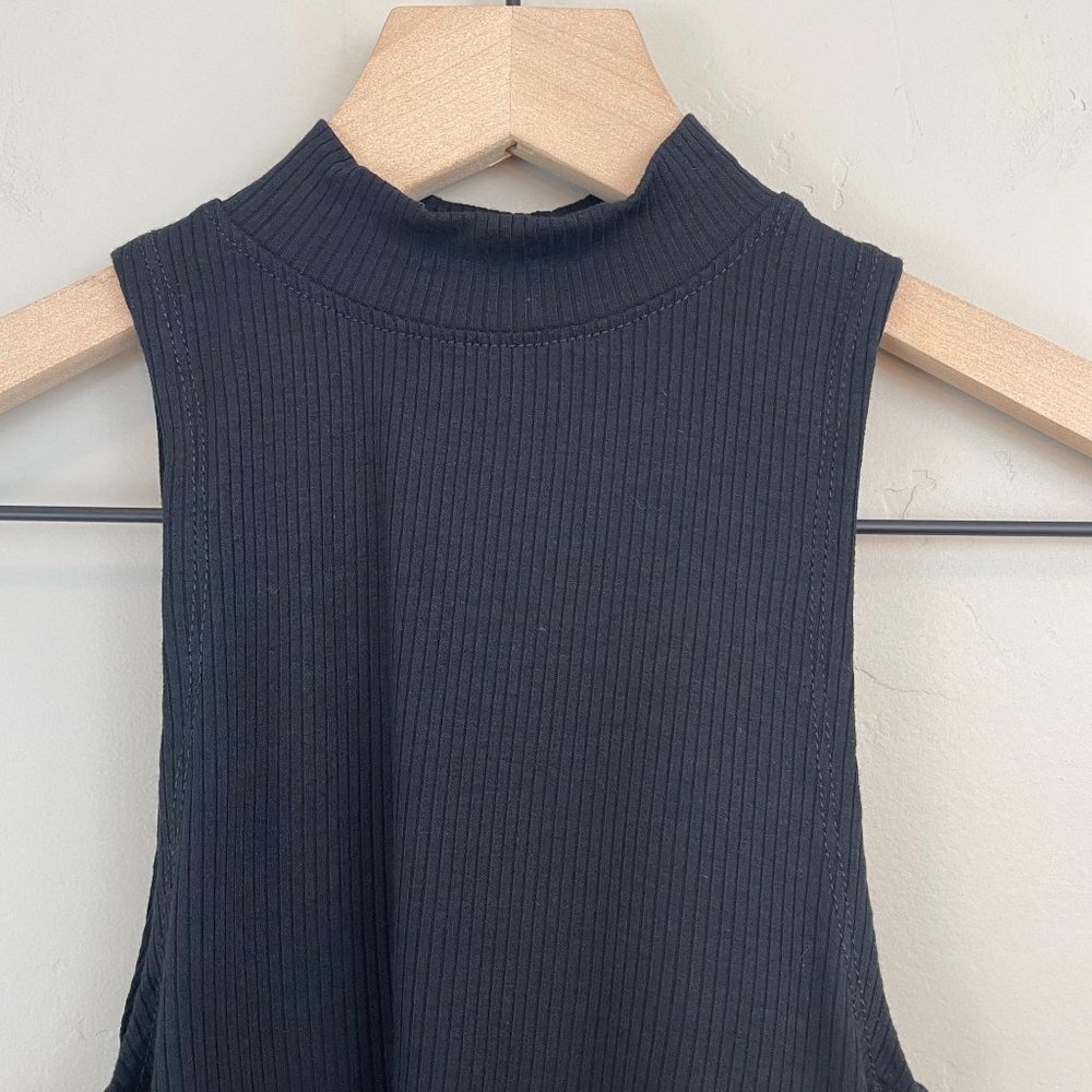 bp black mock neck ribbed sleeveless crop top XS - Picture 4 of 12